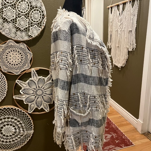 World Market Boho Striped Fringe Open Cardigan – Size L/XL - Picture 9 of 14